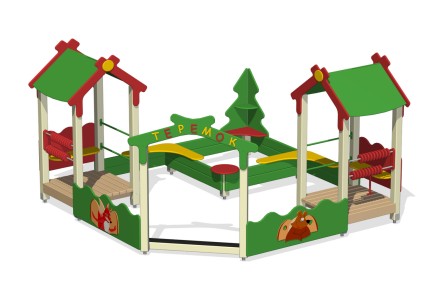 Песочный дворик без горки 'Теремок' ПС-29
