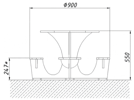 Стол детский шахматный уличный  М4