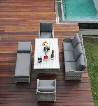 Комплект мебели из ротанга НИЦЦА обеденная группа на 8 персон