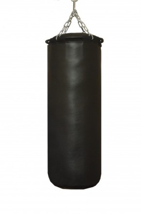 Боксерский мешок РОККИ  натуральная кожа 80 см, диаметр 30 см черный