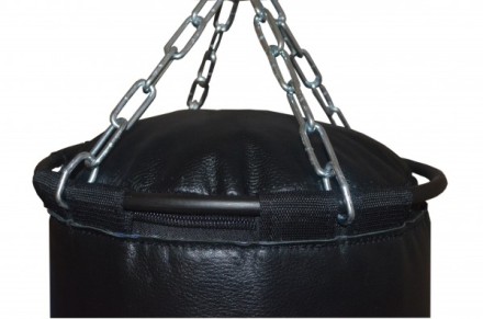 Боксерский мешок РОККИ  натуральная кожа 80 см, диаметр 30 см черный