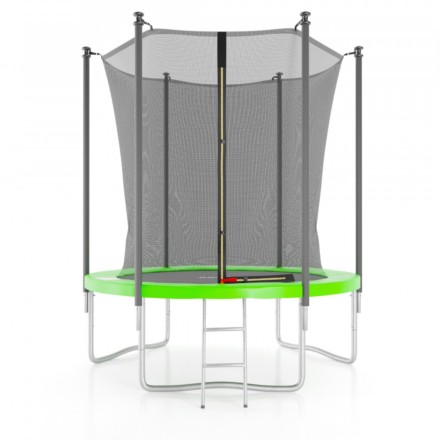 Батут с защитной сеткой DFC JUMP4FUN 6 ft зеленый с лестницей