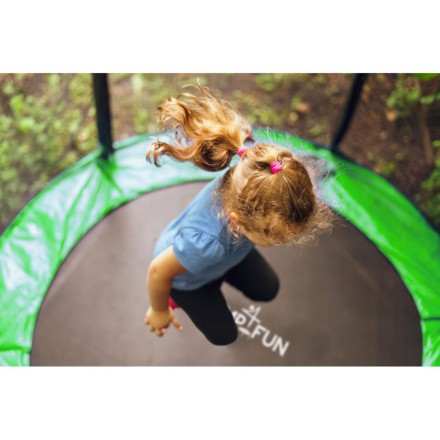 Батут с защитной сеткой DFC JUMP4FUN 6 ft зеленый с лестницей