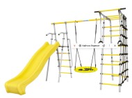 Дачный комплекс "Богатырь MAX" + ГНЕЗДО качели Romana 103.07.07 (серый/жёлтый)