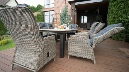 Регулируемое кресло ВЕРОНА ротанг (цвет коричневый) в комплекте с подушками