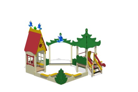 Песочный дворик с горкой ПС-49.1