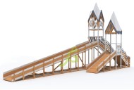 Зимняя деревянная горка "IgraGrad Snow Fox 12 м" с двумя скатами мод.224