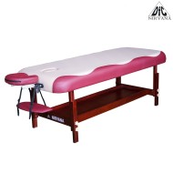 Массажный стационарный стол DFC NIRVANA, SUPERIOR, дерев. коричн. ножки, 1 секция, цвет беж.с вин.