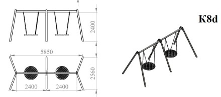 Качели двойные "гнездо" Качели двойные "гнездо"