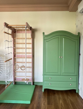 Шведская стенка KidPoint (комплект 6 в 1) белая