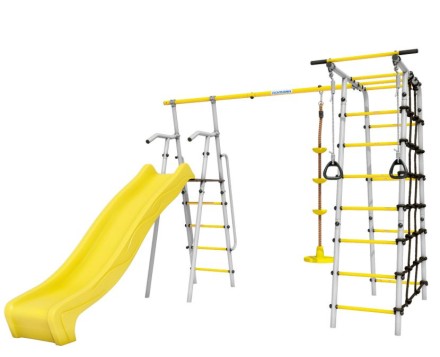 Дачный комплекс "Богатырь MAX" + ДИСК качели Romana 103.07.07 (серый/жёлтый)