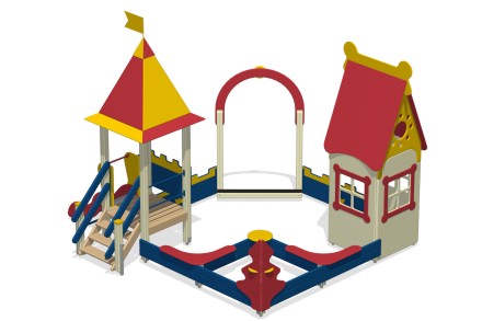 Песочный дворик с горкой 'Белоснежка' ПС-49