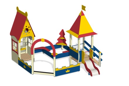 Песочный дворик с горкой 'Белоснежка' ПС-49