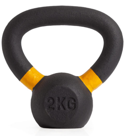 Гиря чугунная с цветным кольцом 2 кг (модель: К-3) VictoryFit VF-KCR020