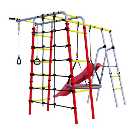 Дачный комплекс "Богатырь" + ГНЕЗДО качели Romana 103.07.06 (серый/жёлтый)