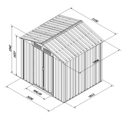 Металлический сарай-хозблок Арчер B