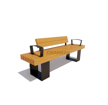 Скамейка «Ростов» со спинкой и подлокотниками Скамейка «Ростов» со спинкой и подлокотниками