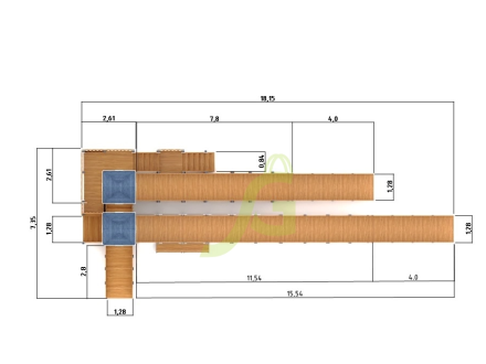 Зимняя деревянная горка "IgraGrad Snow Fox 19" с тремя скатами