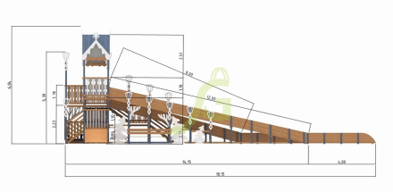 Зимняя деревянная горка "IgraGrad Snow Fox 19" с тремя скатами