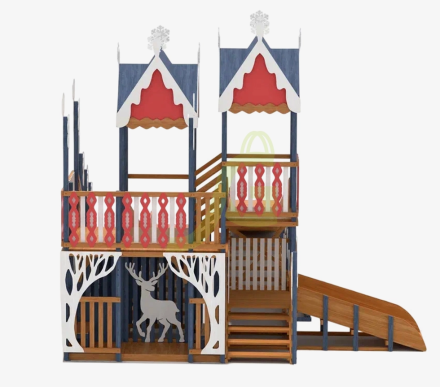 Зимняя деревянная горка "IgraGrad Snow Fox 19" с тремя скатами