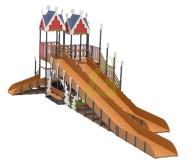 Зимняя деревянная горка "IgraGrad Snow Fox 19" с тремя скатами