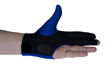 Перчатка бильярдная "Ball Teck MFO" (черно-синяя, вставка замша), защита от скольжения