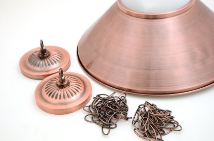 Лампа на шесть плафонов "Jazz" (бронзовая штанга, бронзовый плафон D38см)