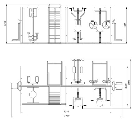 УТИ-001 Уличный тренажерный комплекс для инвалидов-колясочников