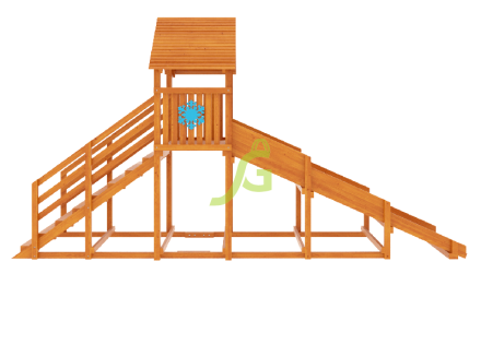 Заливная горка "IgraGrad Snow Fox Start с крышей", скат 4 м