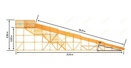 Зимняя горка IgraGrad Snow Fox, скат 18 м мод.1