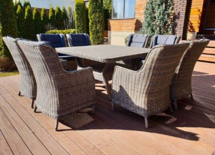 НЕАПОЛЬ — садовый комплект мебели из искусственного ротанга на 8 персон.