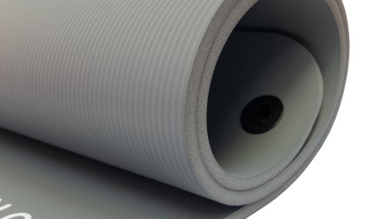 Мат для аэробики NBR 12,5 мм серый с кольцами