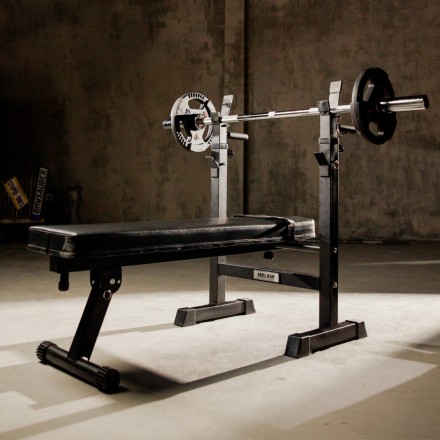 Усиленная скамья со стойками под штангу DFC MELKIN Усиленная скамья со стойками под штангу DFC MELKIN