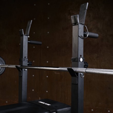 Усиленная скамья со стойками под штангу DFC MELKIN Усиленная скамья со стойками под штангу DFC MELKIN