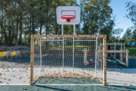 Ворота для футбола с баскетбольным кольцом