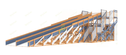 Зимняя деревянная горка IgraGrad Snow Fox, скат 18 м мод.2