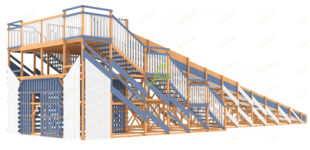 Зимняя деревянная горка IgraGrad Snow Fox, скат 18 м мод.2