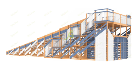 Зимняя деревянная горка IgraGrad Snow Fox, скат 18 м мод.2