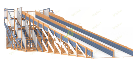 Зимняя деревянная горка IgraGrad Snow Fox, скат 18 м мод.2