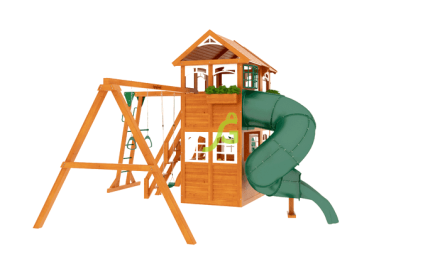 Детская площадка Клубный домик 2 с трубой и рукоходом Luxe