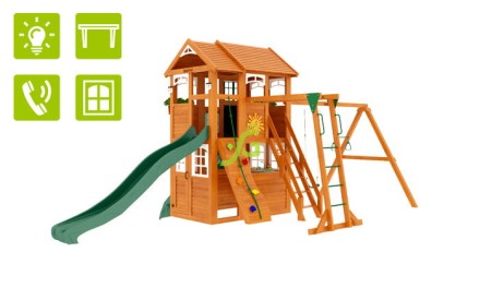 Детская площадка Клубный домик 2 с трубой и рукоходом Luxe