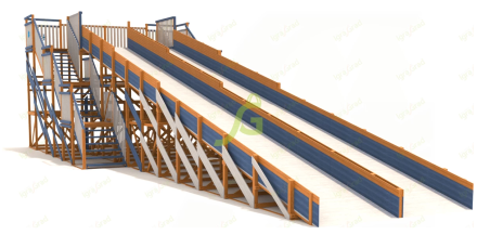 Зимняя деревянная горка IgraGrad Snow Fox, скат 18 м мод.3