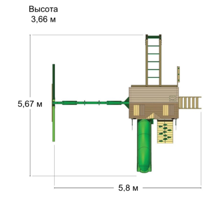Детский комплекс Рассвет Ривьера с рукоходом