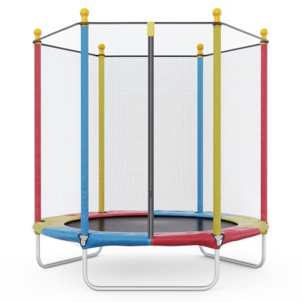 Батут каркасный DFC цветной 137 см с защитной сеткой Батут каркасный DFC цветной 137 см с защитной сеткой