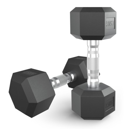 Гантель гексагональная UNIX Fit обрезиненная 7,5 кг, 2 шт.