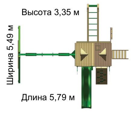  Cпортивно-игровой комплекс «РАССВЕТ Трихауз с рукоходом»
