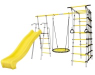 Дачный комплекс "Богатырь Плюс 2 MAX" + ГНЕЗДО качели-гнездо 80 см Romana 103.12.07 (серый/жёлтый)