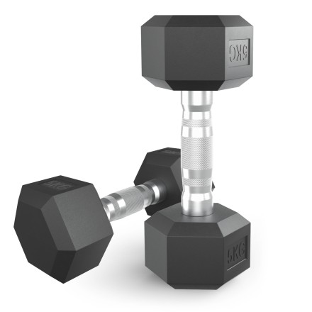 Гантель гексагональная UNIX Fit обрезиненная 5 кг, 2 шт.