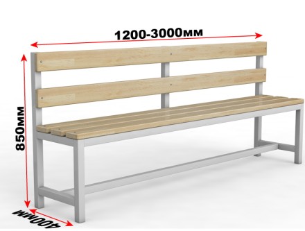 Скамейка для раздевалки со спинкой