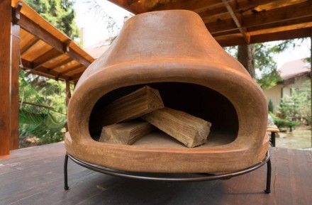 Дровяная печь для пиццы ТОСКАНА_68 большая (цвет темно-коричневый)